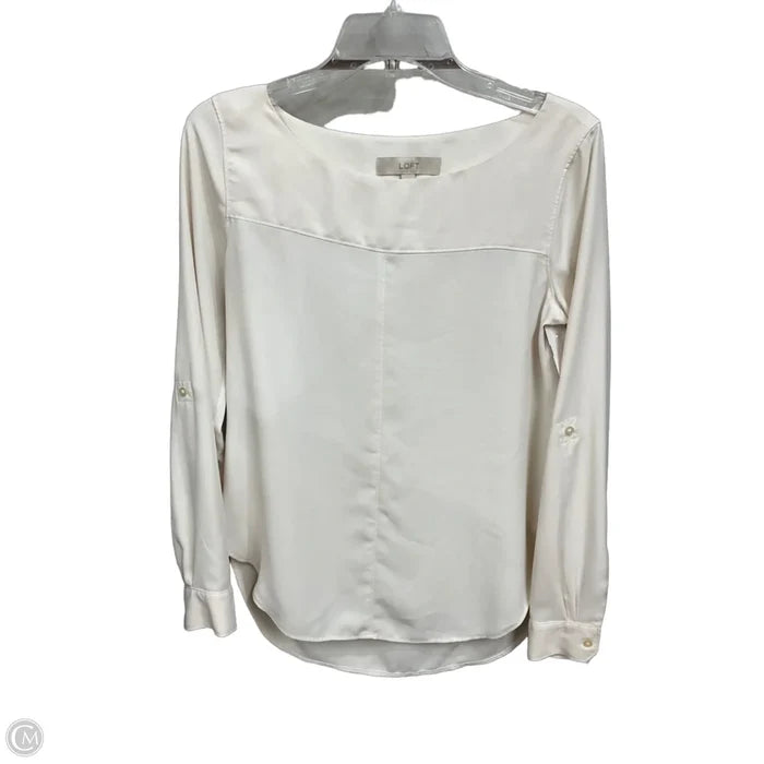 Blouse Long Sleeve By Loft In White, Size: Xs