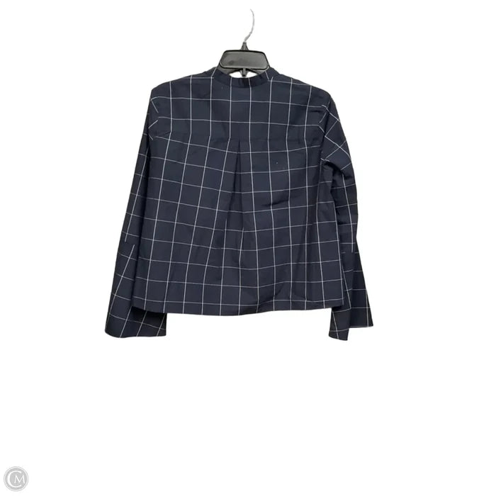 Blouse Long Sleeve By Madewell In Blue & White, Size: S