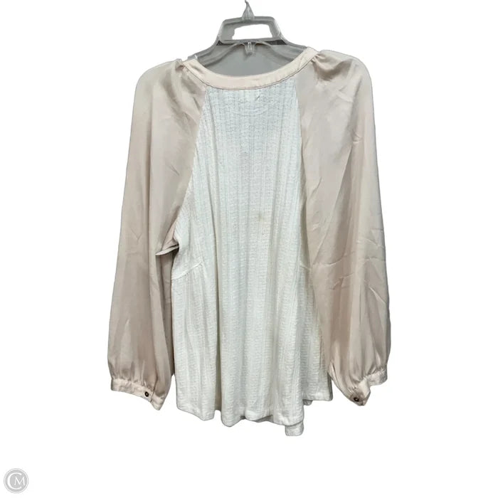 Blouse Long Sleeve By Meadow Rue In Beige, Size: Xl