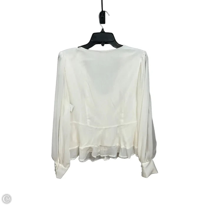 Blouse Long Sleeve By Nine West Apparel In Cream, Size: L