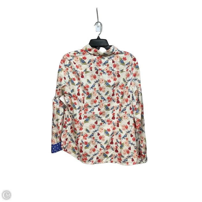 Blouse Long Sleeve By Talbots In Floral Print, Size: Xl