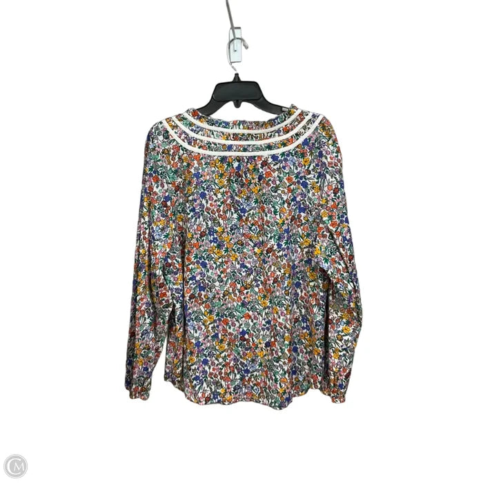 Blouse Long Sleeve By Talbots In Floral Print, Size: Xl