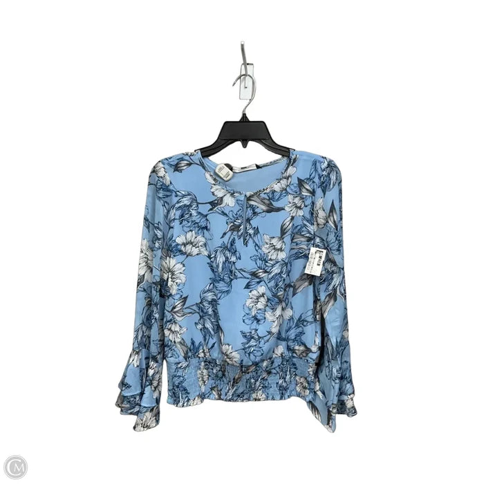 Blouse Long Sleeve By White House Black Market In Blue, Size: S