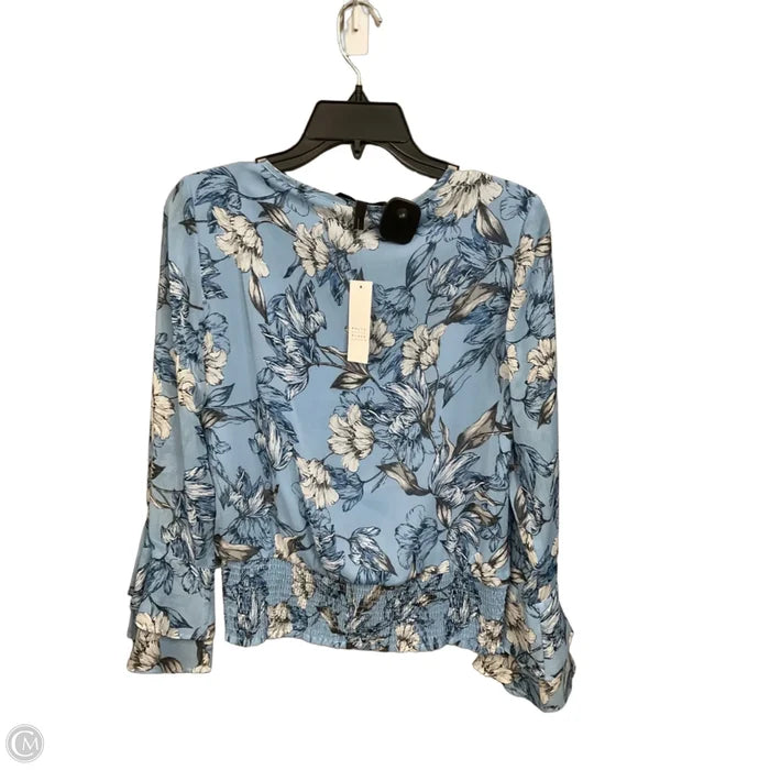 Blouse Long Sleeve By White House Black Market In Blue, Size: S