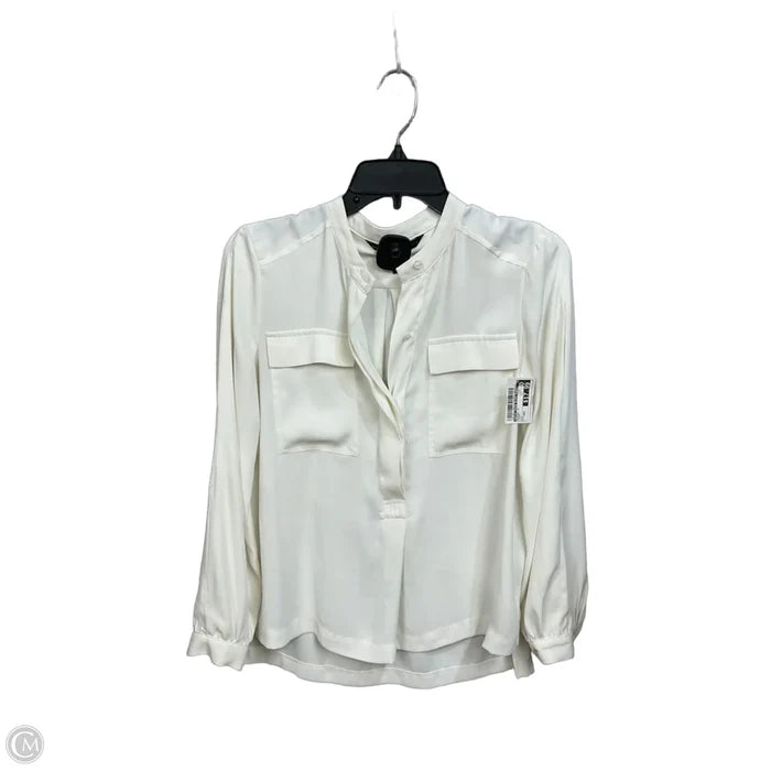 Blouse Long Sleeve By White House Black Market In Cream, Size: Xxs
