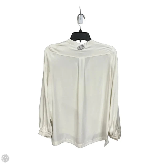 Blouse Long Sleeve By White House Black Market In Cream, Size: Xxs
