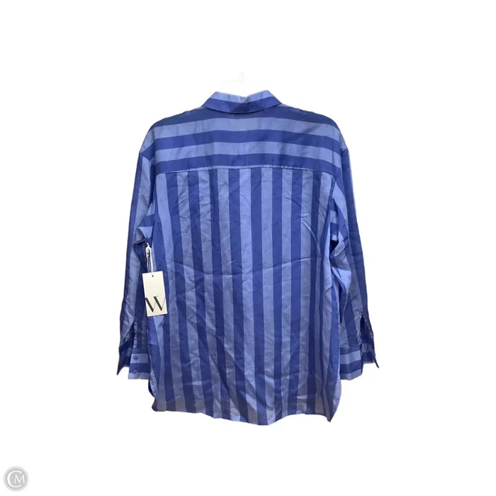 Blouse Long Sleeve By Worthington In Striped Pattern, Size: S