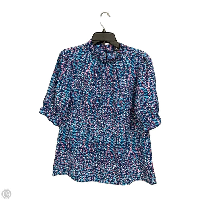 Blouse Short Sleeve By Btfbm In Blue, Size: M