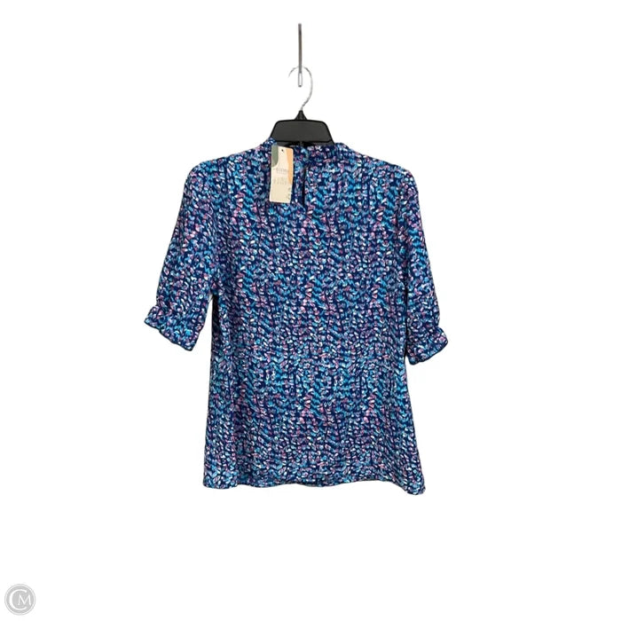 Blouse Short Sleeve By Btfbm In Blue, Size: M