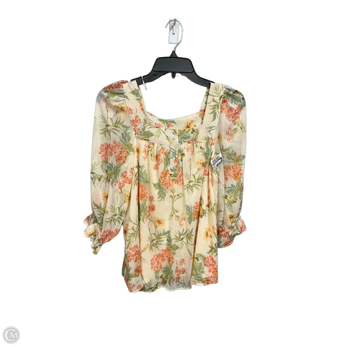 Blouse Short Sleeve By Lc Lauren Conrad In Floral Print, Size: Xs