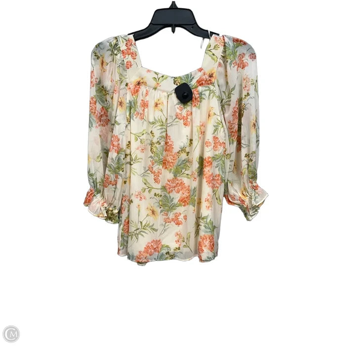 Blouse Short Sleeve By Lc Lauren Conrad In Floral Print, Size: Xs