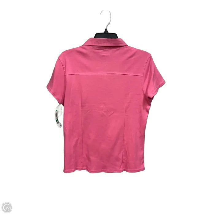 Blouse Short Sleeve By Style And Company In Pink, Size: L