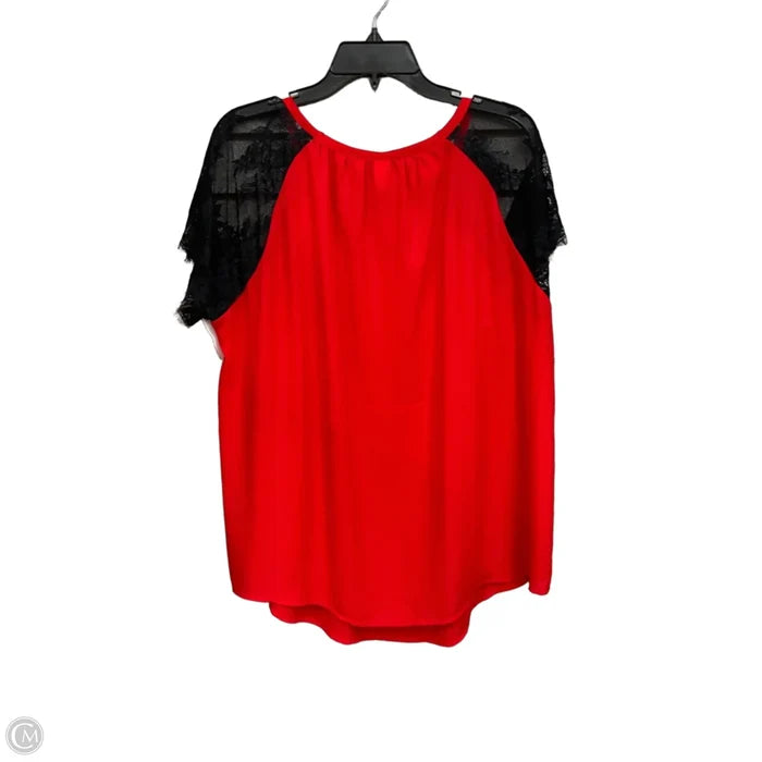 Blouse Short Sleeve By Torrid In Red, Size: 2x
