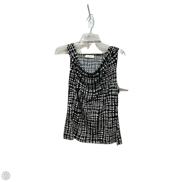 Blouse Sleeveless By Calvin Klein In Black, Size: L