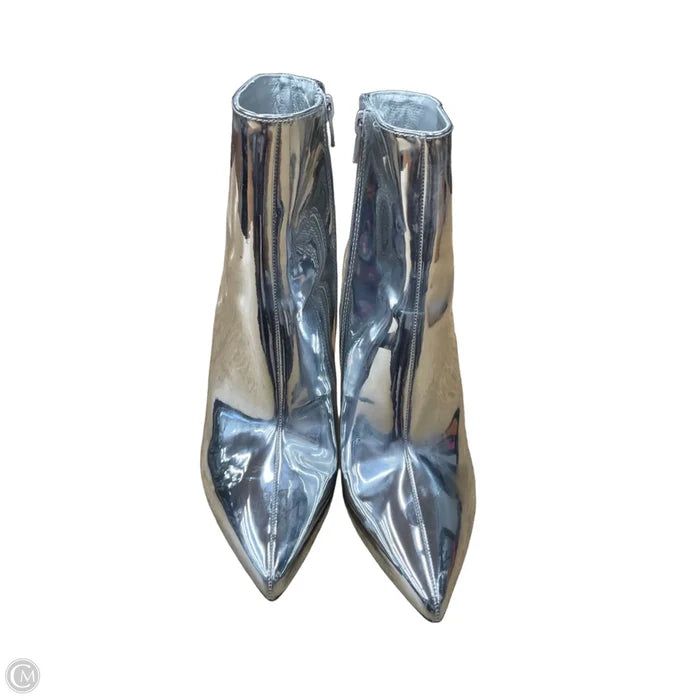 Boots Ankle Heels By A New Day In Silver, Size: 9.5