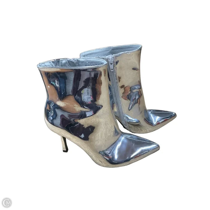 Boots Ankle Heels By A New Day In Silver, Size: 9.5