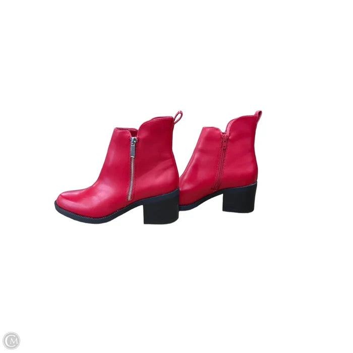 Boots Ankle Heels By Cme In Red, Size: 7