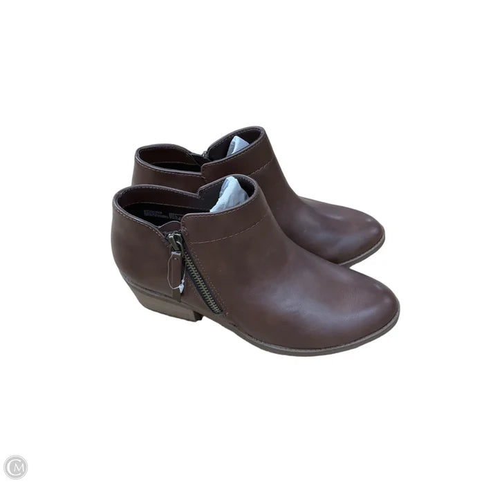 Boots Ankle Heels By Time And Tru In Brown, Size: 7