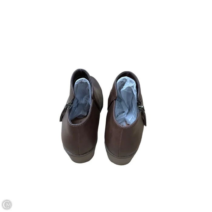 Boots Ankle Heels By Time And Tru In Brown, Size: 7
