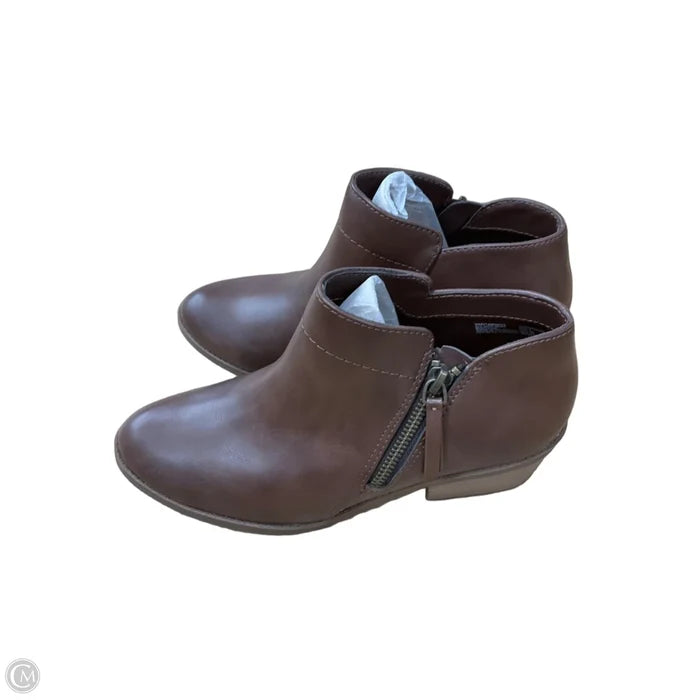 Boots Ankle Heels By Time And Tru In Brown, Size: 7