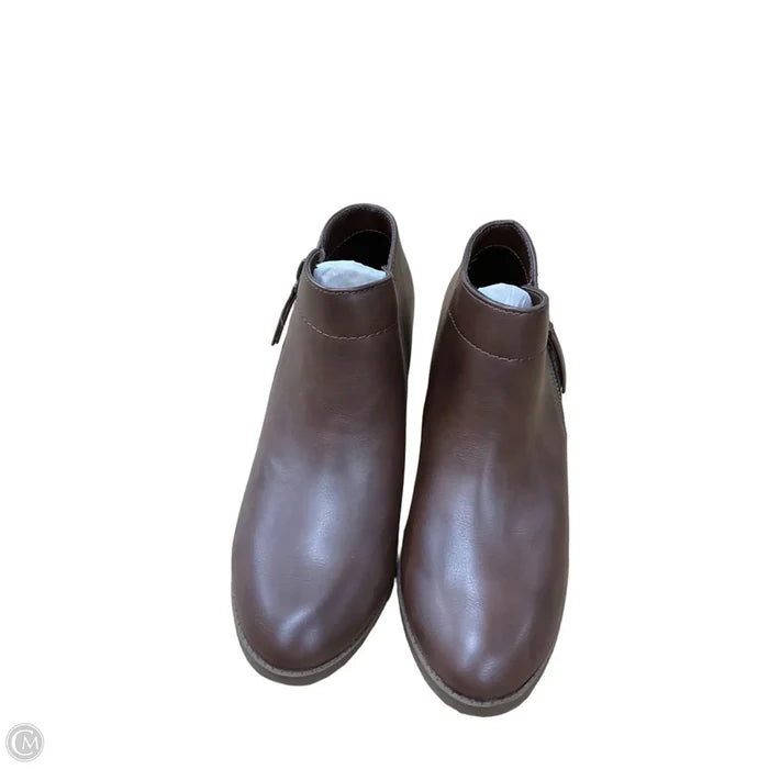 Boots Ankle Heels By Time And Tru In Brown, Size: 7