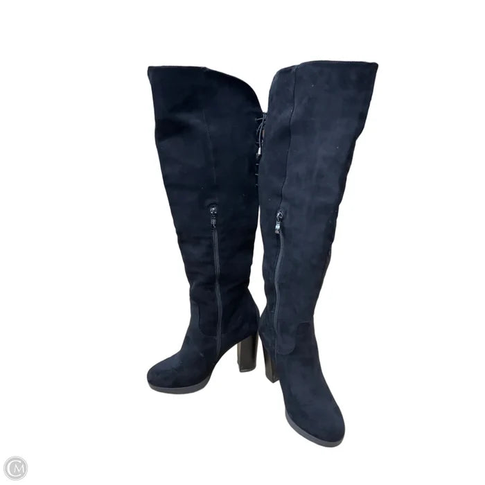 Boots Knee Heels By Clothes Mentor In Black, Size: 7