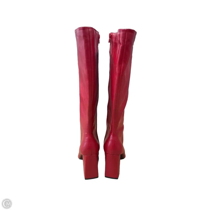 Boots Knee Heels By Wild Pair In Red, Size: 9.5