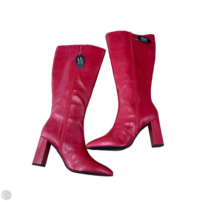 Boots Knee Heels By Wild Pair In Red, Size: 9.5