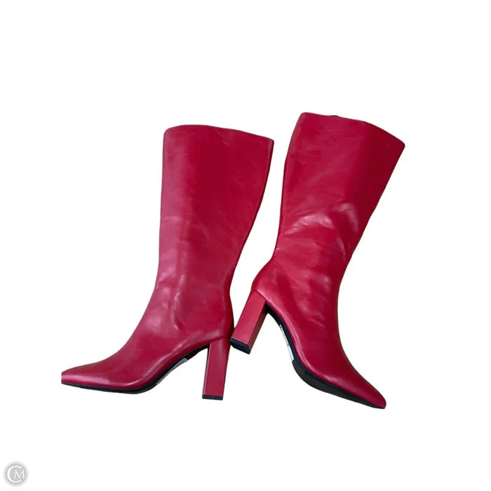 Boots Knee Heels By Wild Pair In Red, Size: 9.5