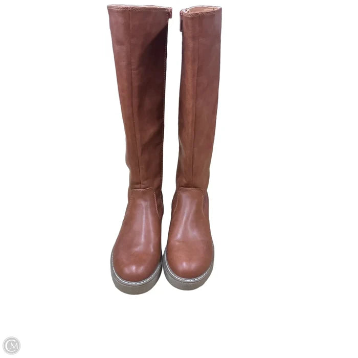 Boots Mid-calf Flats By Universal Thread In Brown, Size: 7