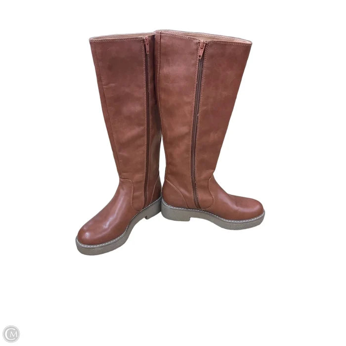 Boots Mid-calf Flats By Universal Thread In Brown, Size: 7