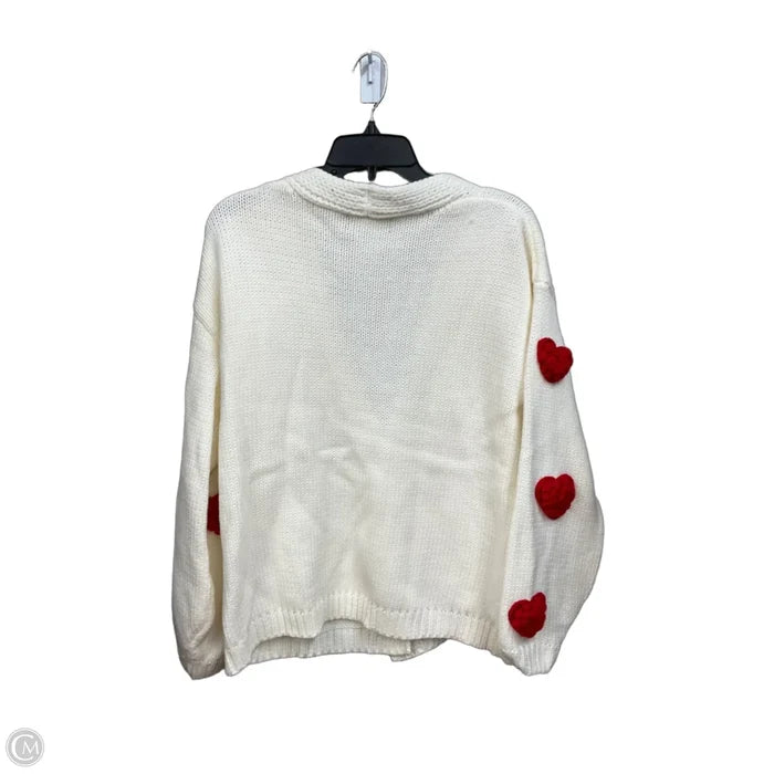 Cardigan By Chicwish In Red & White, Size: L