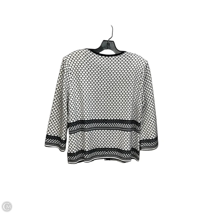Cardigan By Ming Wang In Black & White, Size: M