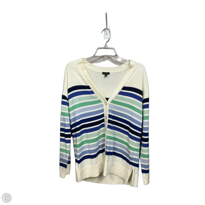 Cardigan By Talbots In Striped Pattern, Size: Mp