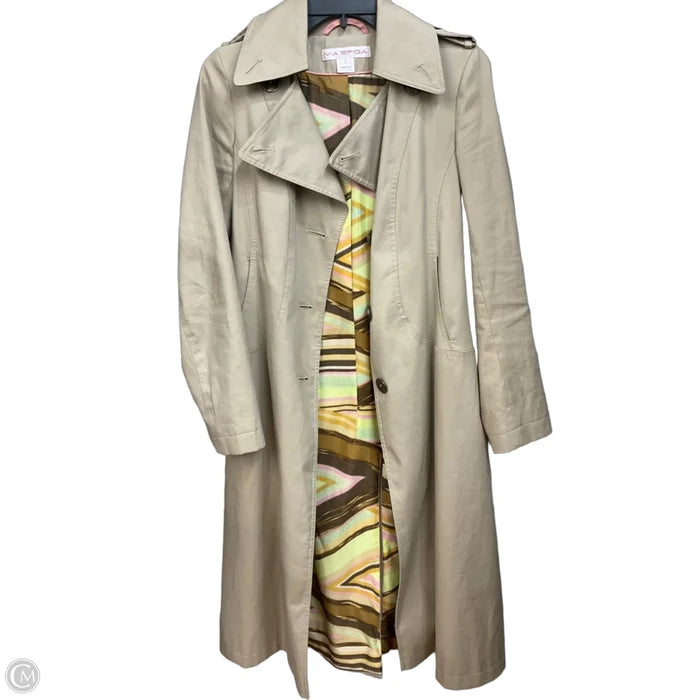 Coat Trench Coat By Via Spiga In Tan, Size: 2