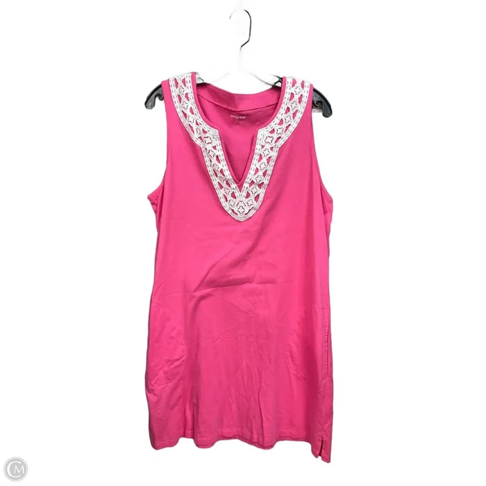 Dress Casual Midi By Lands End In Pink, Size: L