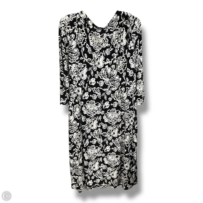 Dress Casual Midi By Lauren By Ralph Lauren In Blue & White, Size: 2x
