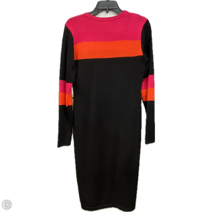 Dress Casual Midi By Vince Camuto In Black & Pink, Size: M