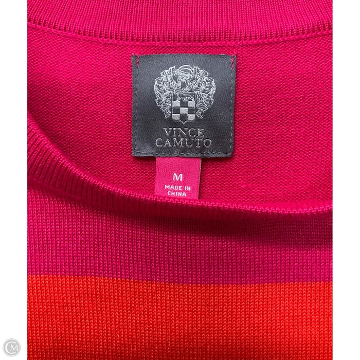Dress Casual Midi By Vince Camuto In Black & Pink, Size: M