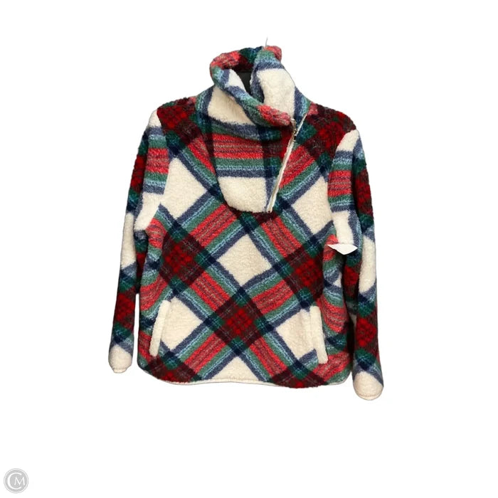 Jacket Faux Fur & Sherpa By Talbots In Plaid Pattern, Size: Lp