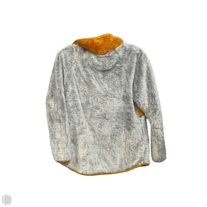 Jacket Fleece By Simply Southern In Grey & Orange, Size: S
