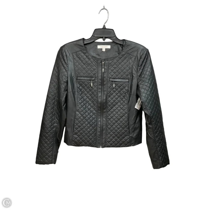Jacket Leather By Ellen Tracy In Black, Size: S