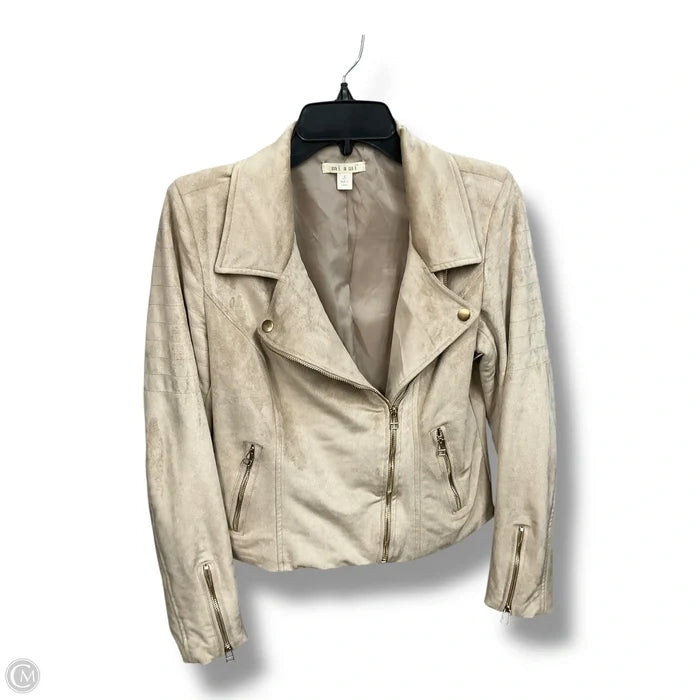 Jacket Moto By Mi Ami In Tan, Size: S