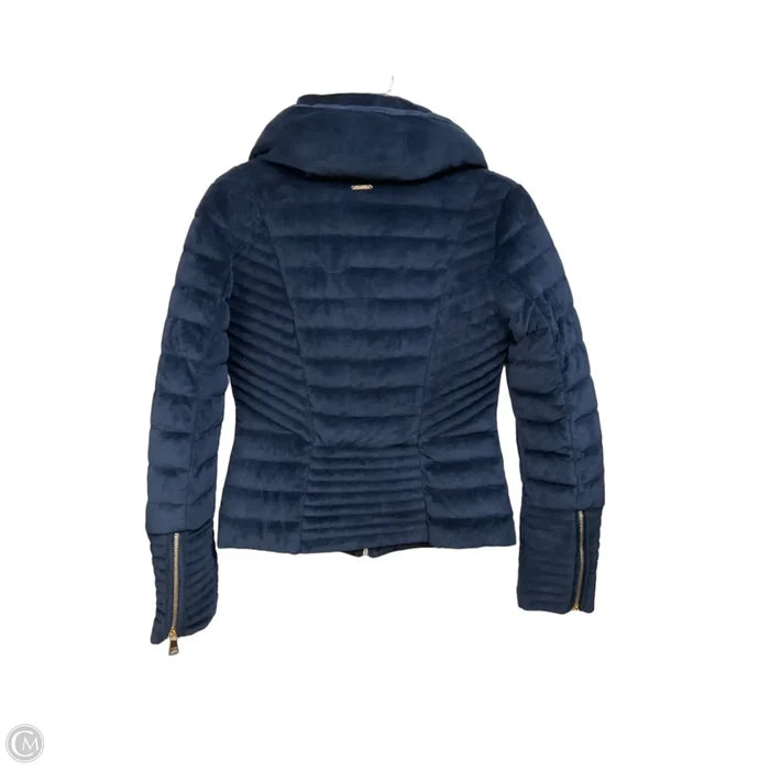 Jacket Puffer & Quilted By Guess In Blue, Size: S