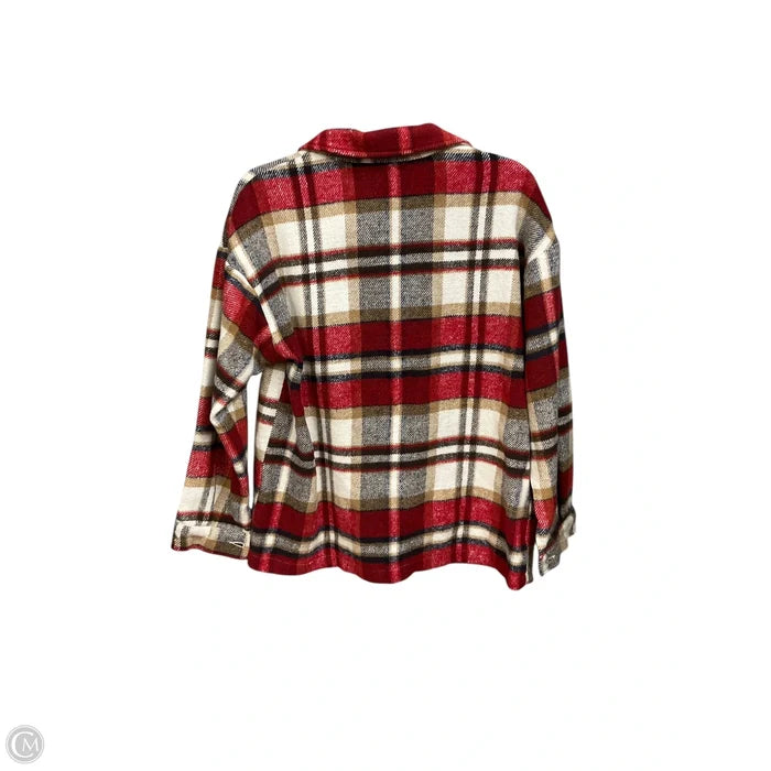Jacket Shirt By Clothes Mentor In Plaid Pattern, Size: M
