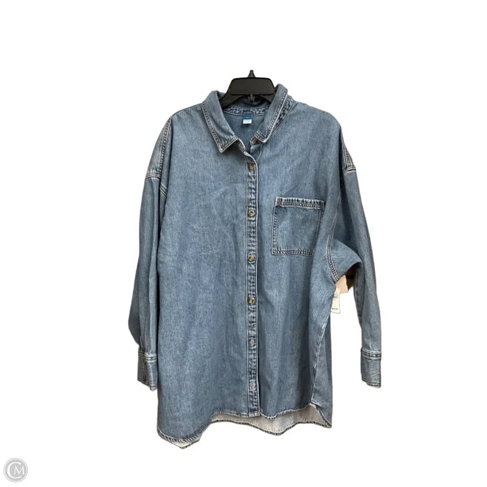 Jacket Shirt By Old Navy In Blue Denim, Size: Xxl