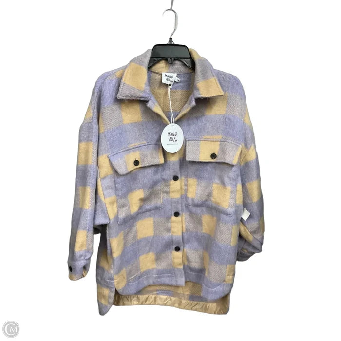Jacket Shirt By Princess Polly In Purple & Tan, Size: M