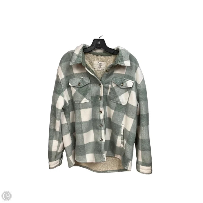Jacket Shirt By Sage In Plaid Pattern, Size: Xl
