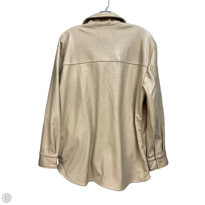 Jacket Shirt By Stoosh In Tan, Size: M