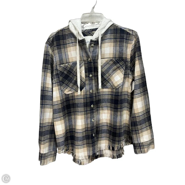 Jacket Shirt By Wallflower In Plaid Pattern, Size: S